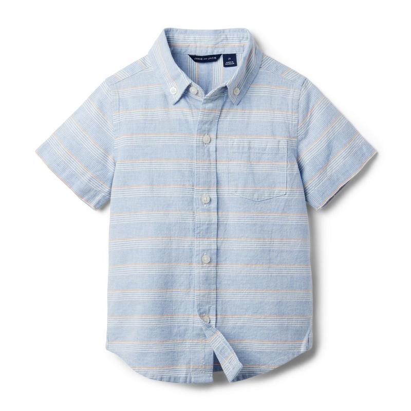 The Striped Linen-Cotton Shirt - Janie And Jack